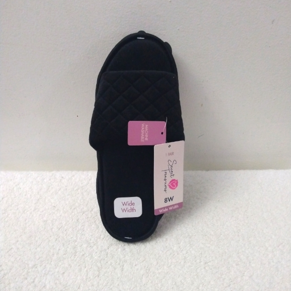 Secret Treasures Black Quilted Slippers